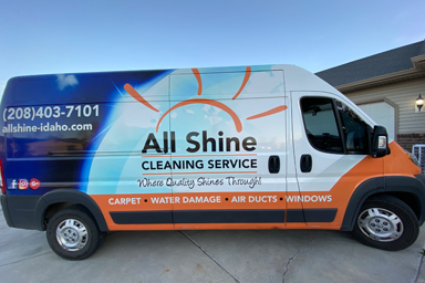 all shine cleaning service van